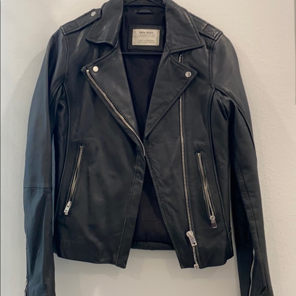 Zara Vintage Washed Leather Jacket